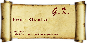 Grusz Klaudia névjegykártya